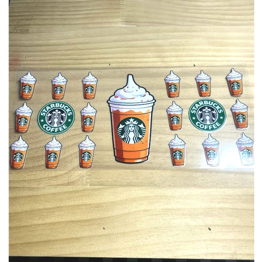 16oz UVDTF Cup Wraps ,Starbuck Coffee