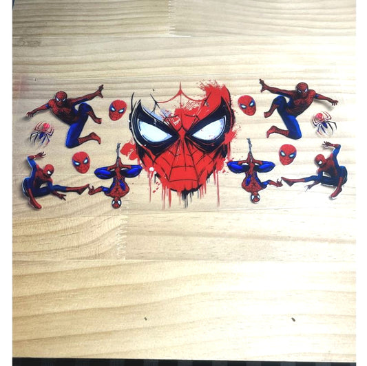 16oz UVDTF Cup Wraps ,Cartoon,Spiderman Hero