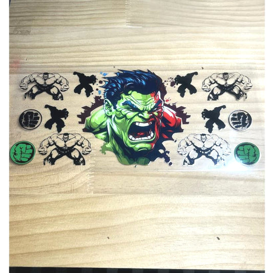 16oz UVDTF Cup Wraps,Cartoon , The Hulk & Hero