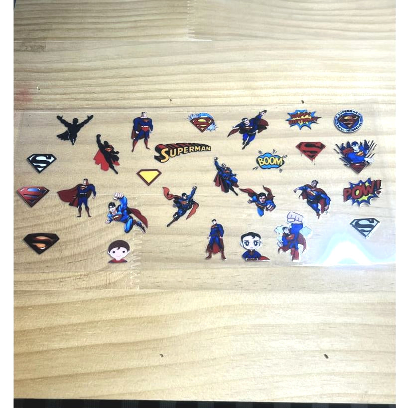 16oz UVDTF Cup Wraps,Cartoon , Super Man & Hero