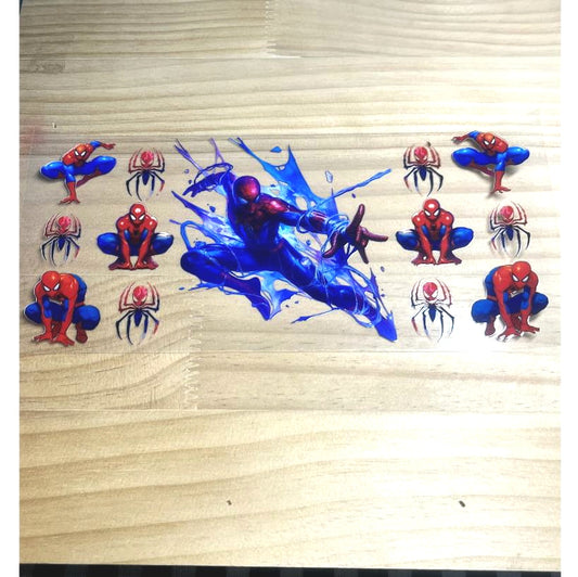 16oz UVDTF Cup Wraps ,Cartoon,Spiderman Hero
