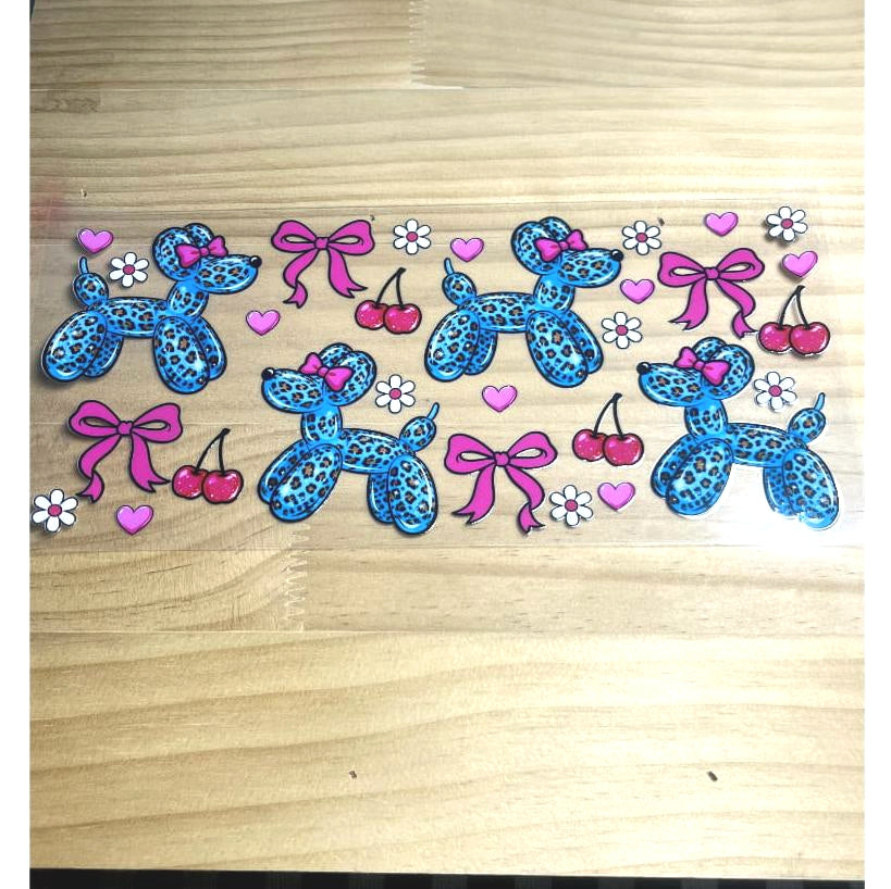 16oz UVDTF Cup Wraps ,Bownet, Ballon Dog