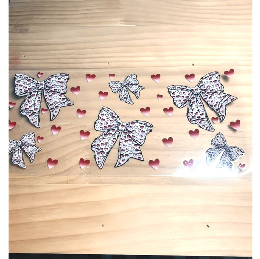 16oz UVDTF Cup Wraps ,Bownet & Bow ,Heart