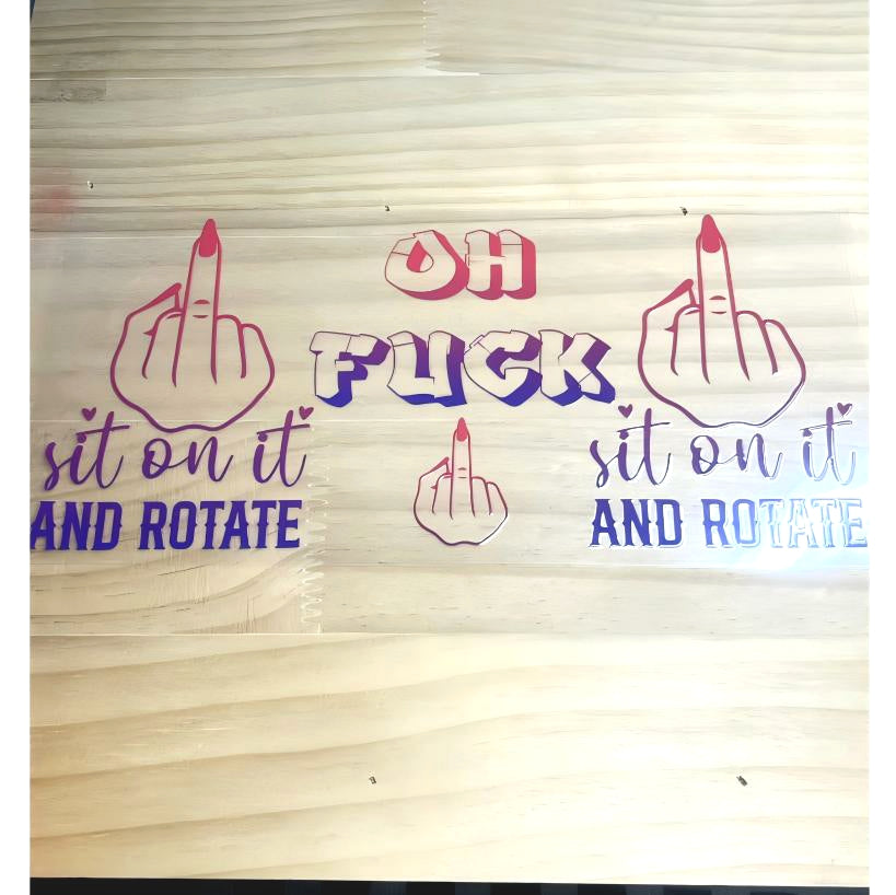16oz UVDTF Cup Wraps, Bad Words & Fuck & Middle Finger