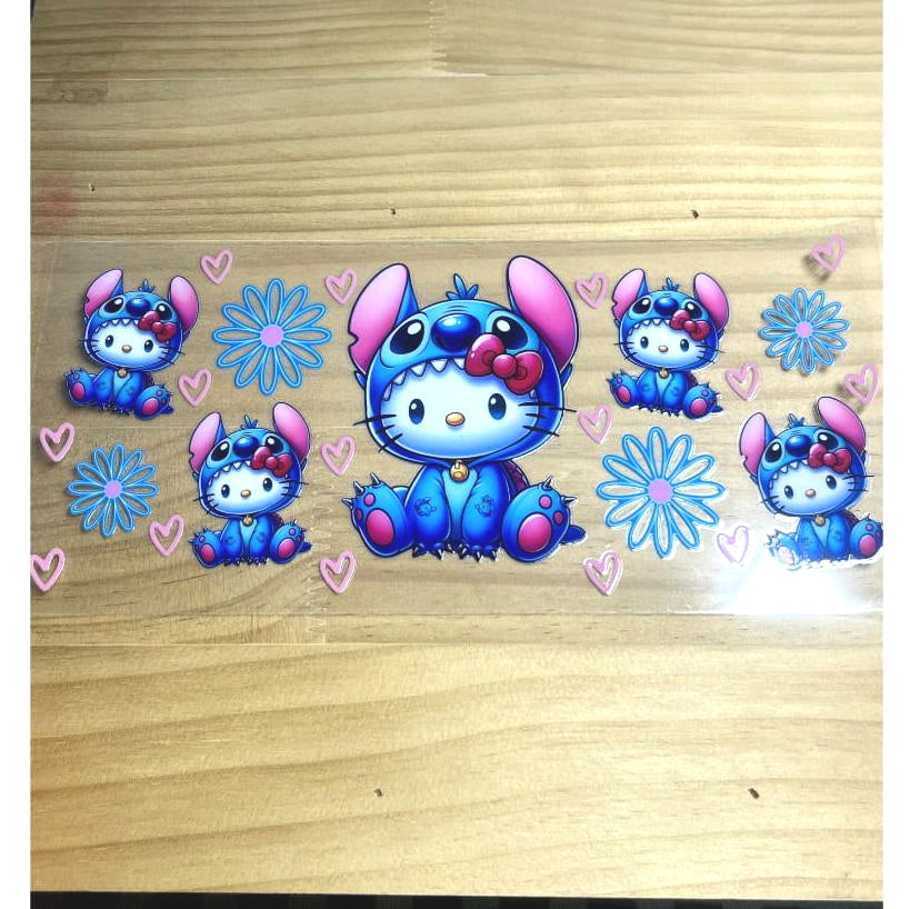 16oz UVDTF Cup Wraps, Cartoon Sanrio ,Hello Kitty ,Stitch