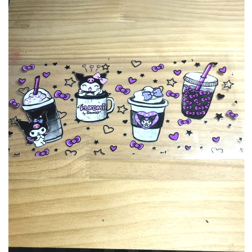 16oz UVDTF Cup Wraps, Cartoon Sanrio ,Kuromi