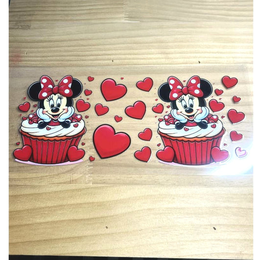 16oz UVDTF Cup Wraps ,Cartoon , Minnie ,Heart