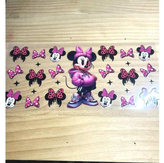 16oz UVDTF Cup Wraps ,Cartoon ,Minnie ,Bownet & Bow