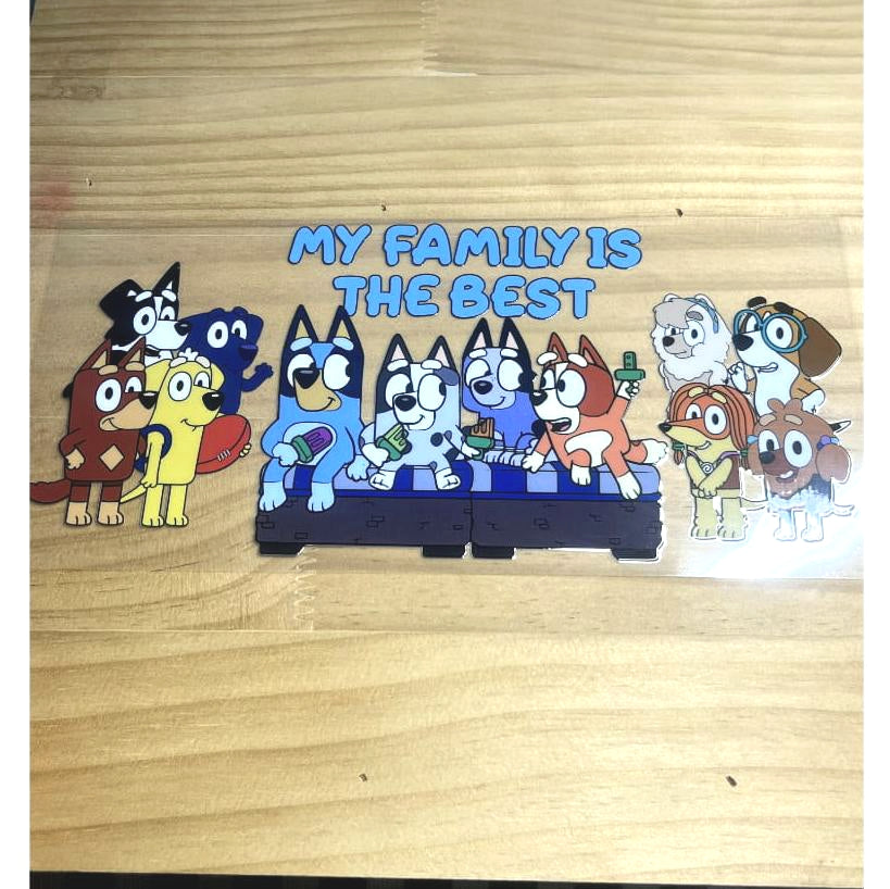16oz UVDTF Cup Wraps,Bluey & Bow ,Cartoon