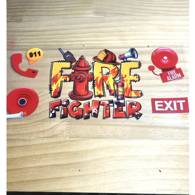 16oz UVDTF Cup Wraps, Words, Fire Fighter