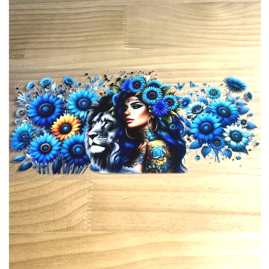 16oz UVDTF Cup Wraps ,Sunflower ,Tattoo Girl