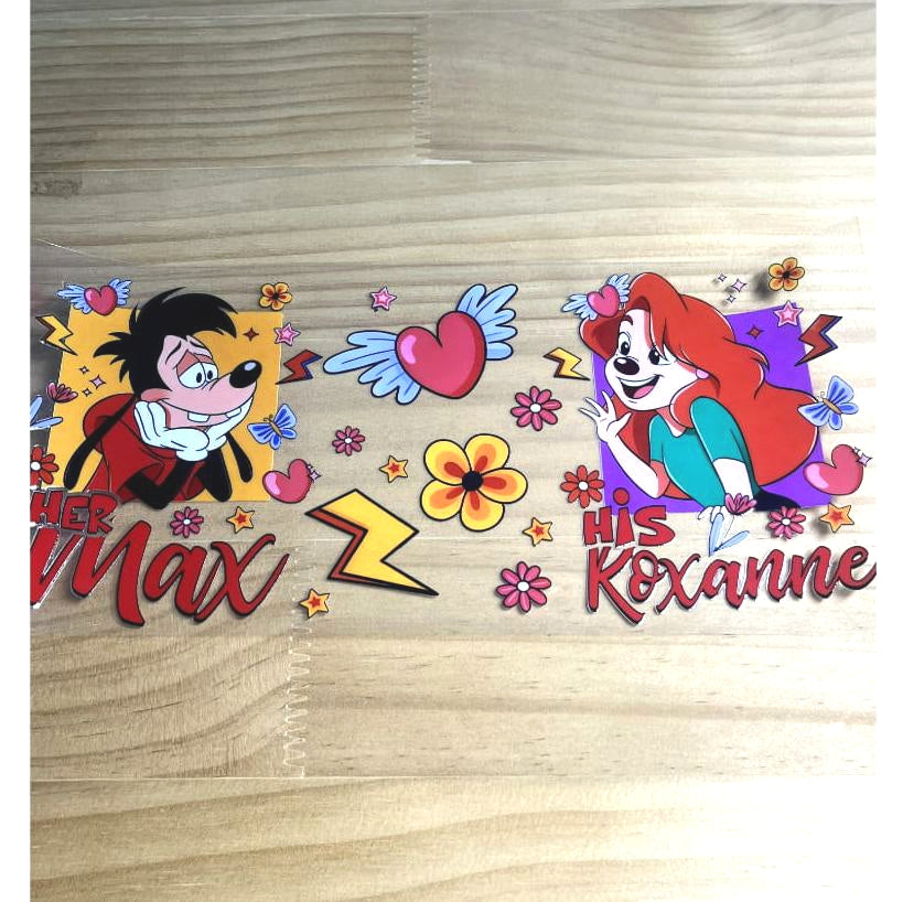 16oz UVDTF Cup Wraps, Cartoon, Max & Roxanne