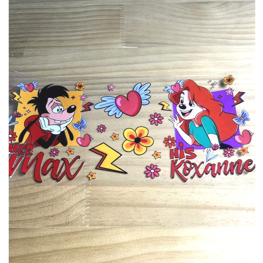 16oz UVDTF Cup Wraps, Cartoon, Max & Roxanne