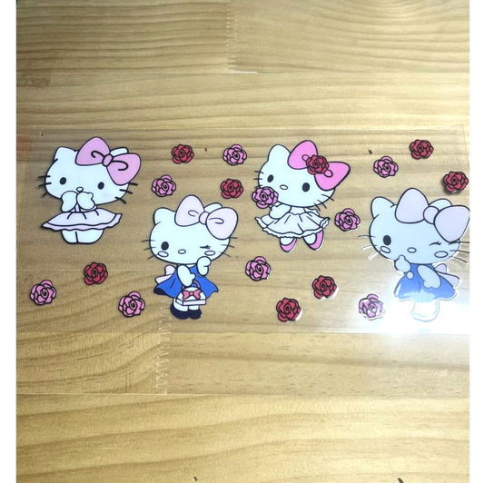 16oz UVDTF Cup Wraps, Cartoon ,Hello Kitty