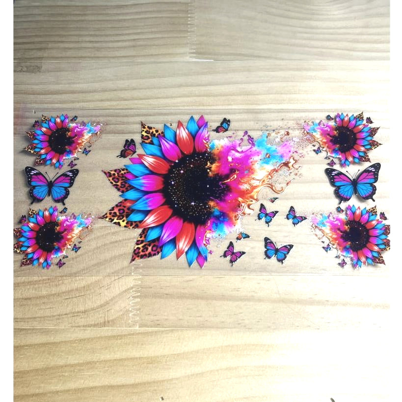 16oz UVDTF Cup Wraps, Butterfly ,Flower