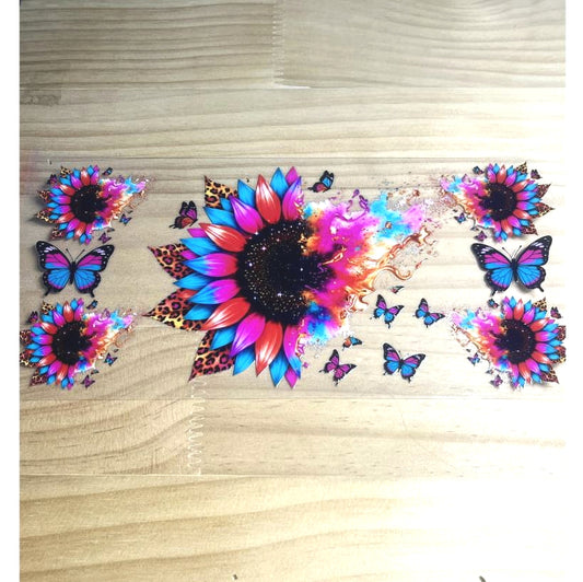 16oz UVDTF Cup Wraps, Butterfly ,Flower
