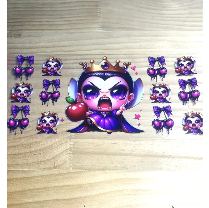 16oz UVDTF Cup Wraps,Princess ,Snow White, Evil Queen