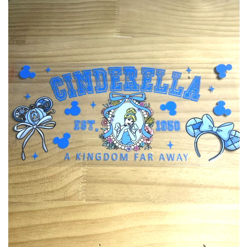 16oz UVDTF Cup Wraps,Cartoon Princess, Cinderella
