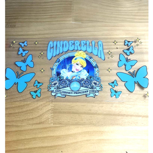 16oz UVDTF Cup Wraps,Cartoon Princess, Cinderella