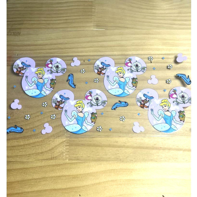16oz UVDTF Cup Wraps,Cartoon Princess, Cinderella