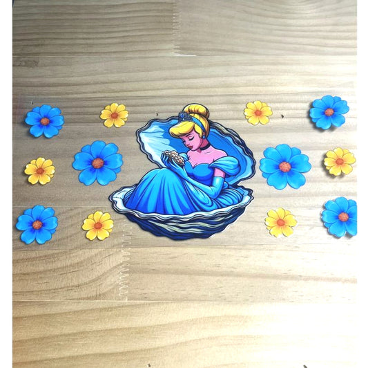 16oz UVDTF Cup Wraps,Cartoon Princess, Cinderella