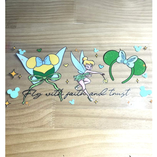16oz UVDTF Cup Wraps,Cartoon Princess,Tinker Bell