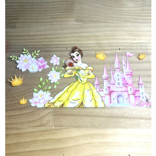 16oz UVDTF Cup Wraps,Cartoon Princess,Belle ,The Beauty and Beast