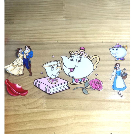 16oz UVDTF Cup Wraps,Cartoon Princess,Belle ,The Beauty and Beast