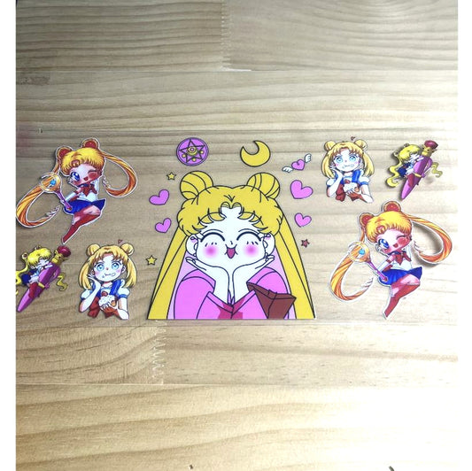 16oz UVDTF Cup Wraps, Cartoon , Sailor Moon