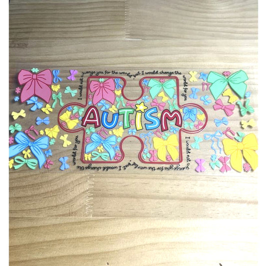 16oz UVDTF Cup Wraps,Autism ,Bownet