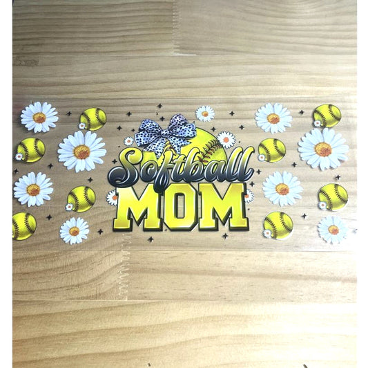 16oz UVDTF Cup Wraps, Mom & Mama & Mother ,Softball