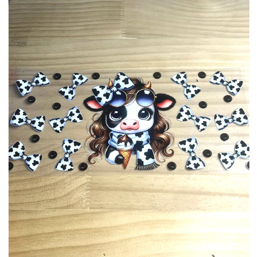 16oz UVDTF Cup Wraps ,Cow ,Bownet & Bow
