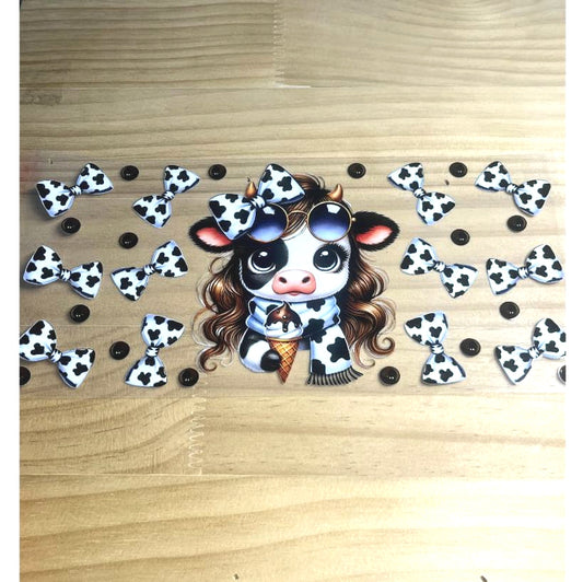 16oz UVDTF Cup Wraps ,Cow ,Bownet & Bow