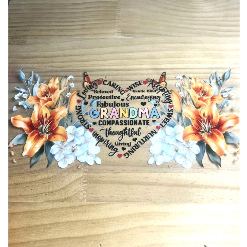 16oz UVDTF Cup Wraps, Grandma & Nana