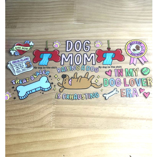 16oz UVDTF Cup Wraps, Dog Mom & Mama & Mother