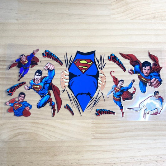 16oz UVDTF Cup Wraps,Super Man & Hero