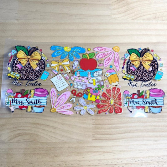 16oz UVDTF Cup Wraps,Teacher With Name