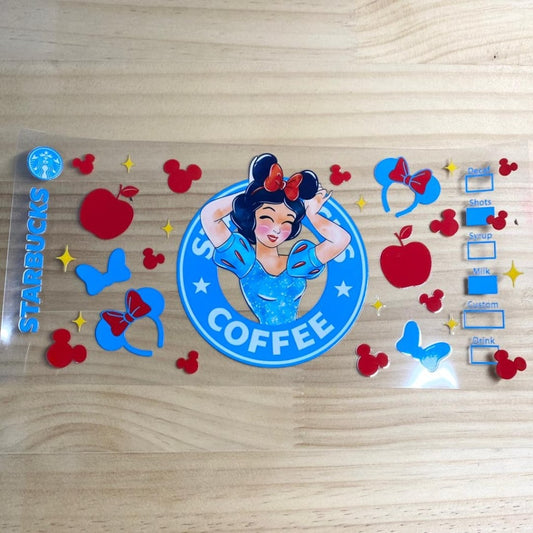 16oz UVDTF Cup Wraps, Snow White Princess