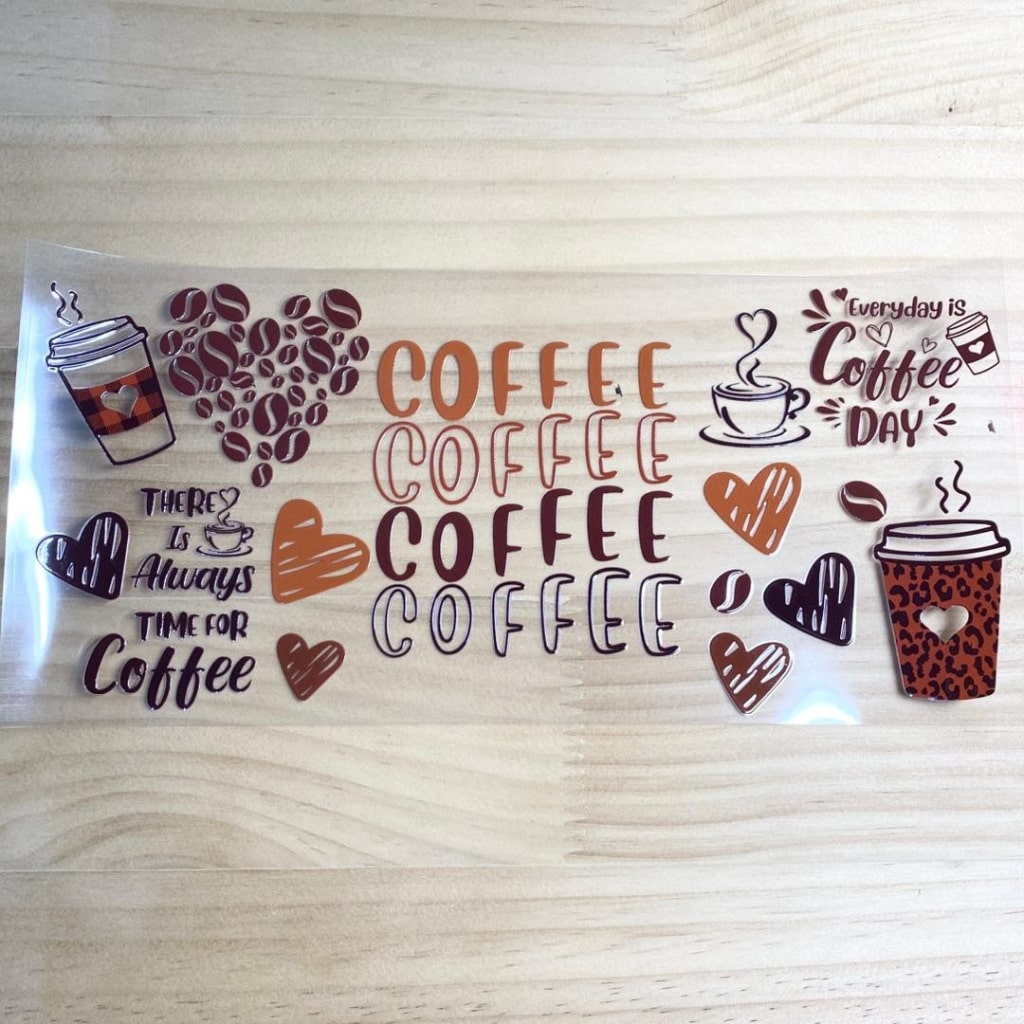 16oz UVDTF Cup Wraps, Coffee