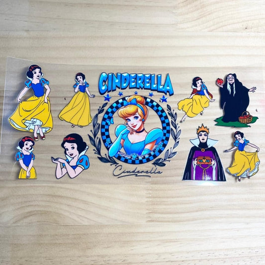 16oz UVDTF Cup Wraps, Cinderella Princess