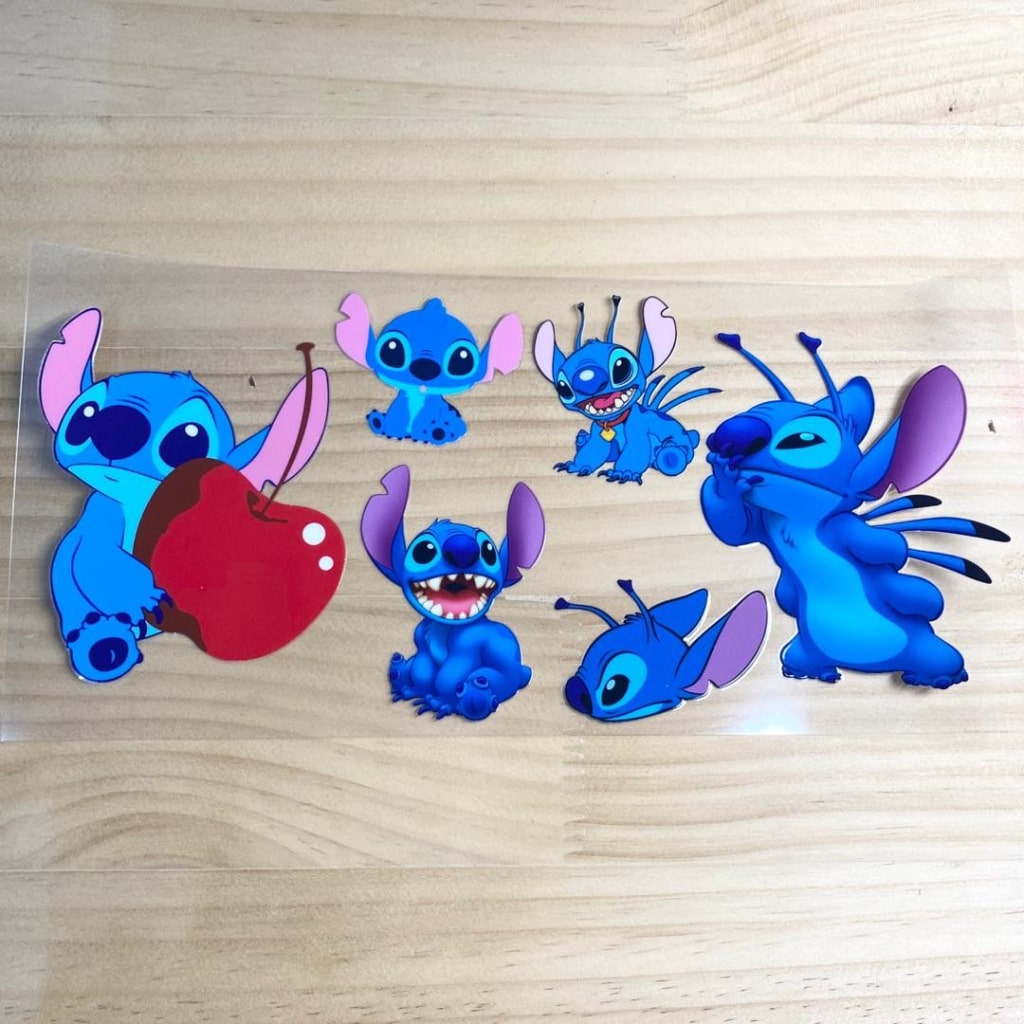16oz UVDTF Cup Wraps, Stitch ,Cartoon