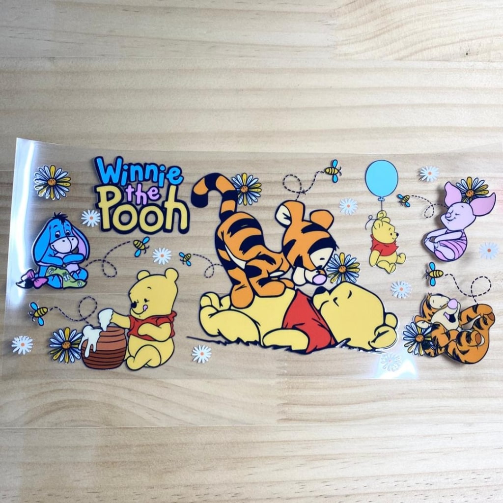 16oz UVDTF Cup Wraps, Winnie Pooh ,Cartoon