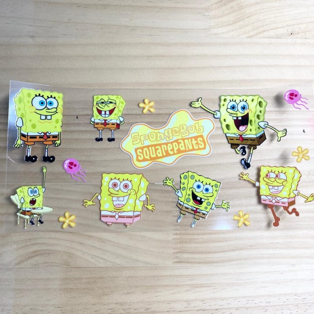 16oz UVDTF Cup Wraps,Sponge Bop ,Cartoon