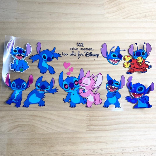 16oz UVDTF Cup Wraps, Stitch ,Cartoon