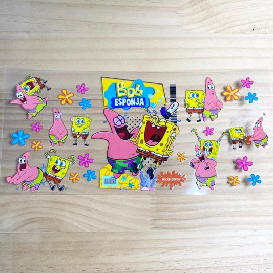 16oz UVDTF Cup Wraps, Sponge Bob ,Cartoon