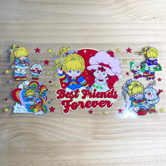 16oz UVDTF Cup Wraps, Rabinbow Brite & Strawberry Shortcake ,Cartoon