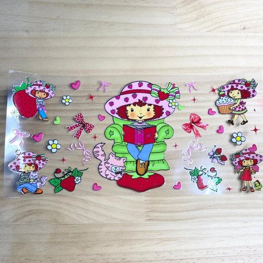 16oz UVDTF Cup Wraps,Strawberry Shortcake ,Cartoon