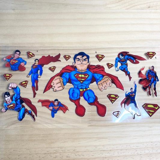 16oz UVDTF Cup Wraps, Superman & Superhero ,Cartoon
