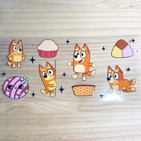 16oz UVDTF Cup Wraps, Bluey,Cartoon