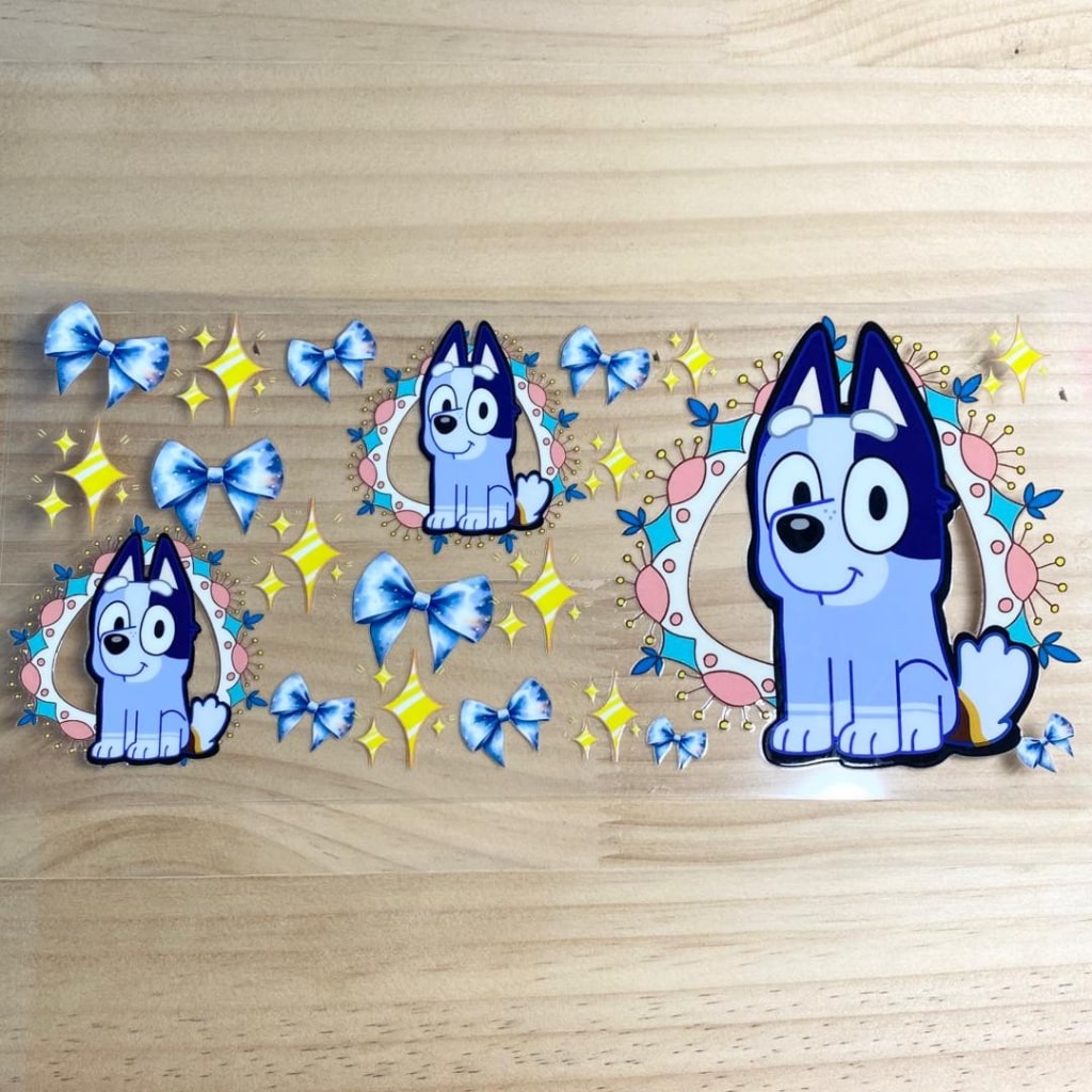 16oz UVDTF Cup Wraps, Bluey,Cartoon